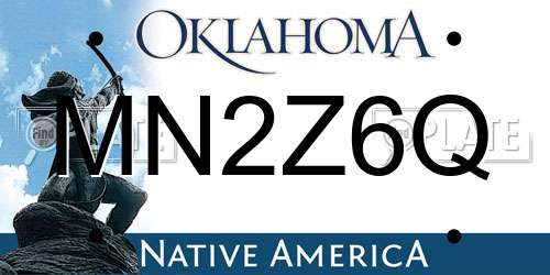 MN2Z6Q Oklahoma License Plate