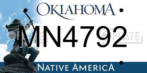 MN4792 Oklahoma License Plate