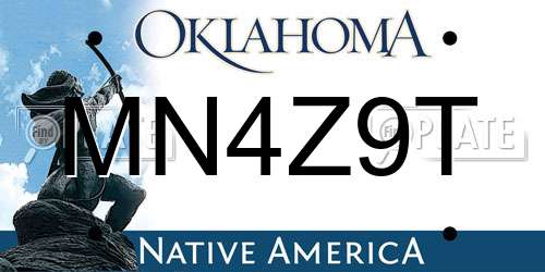 MN4Z9T Oklahoma License Plate