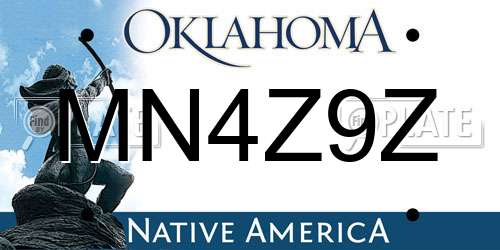 MN4Z9Z Oklahoma License Plate