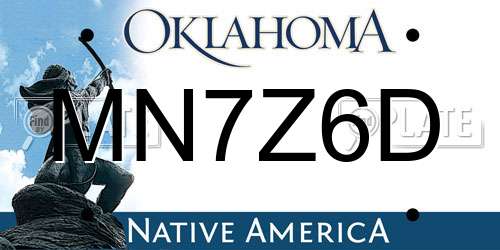 MN7Z6D Oklahoma License Plate