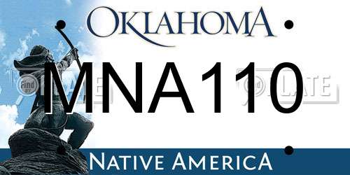 MNA110 Oklahoma License Plate