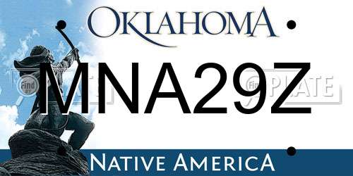 MNA29Z Oklahoma License Plate