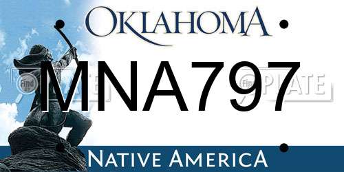 MNA797 Oklahoma License Plate