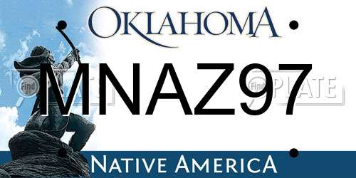 MNAZ97 Oklahoma License Plate