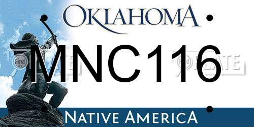 MNC116 Oklahoma License Plate