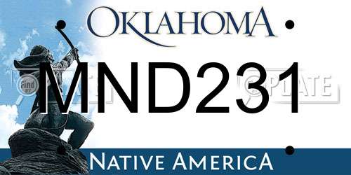 MND231 Oklahoma License Plate
