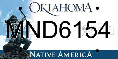 MND6154 Oklahoma License Plate