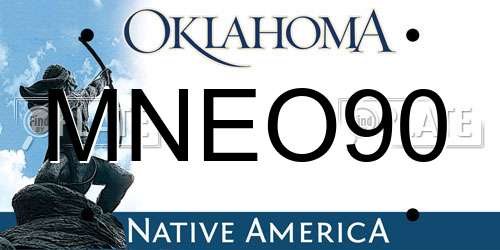 MNEO90 Oklahoma License Plate