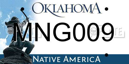MNG009 Oklahoma License Plate