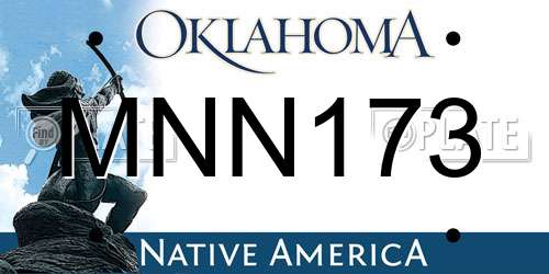 MNN173 Oklahoma License Plate