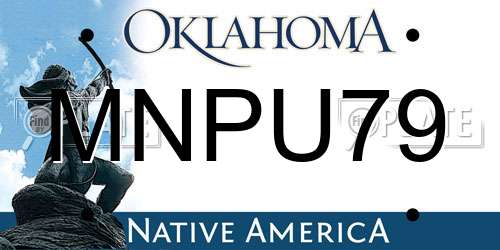 MNPU79 Oklahoma License Plate
