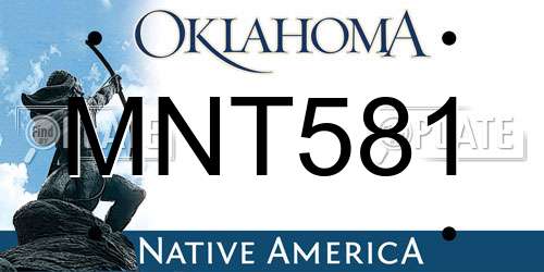 MNT581 Oklahoma License Plate