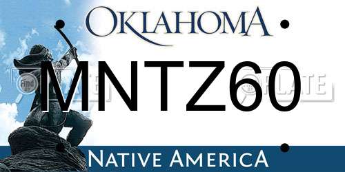 MNTZ60 Oklahoma License Plate