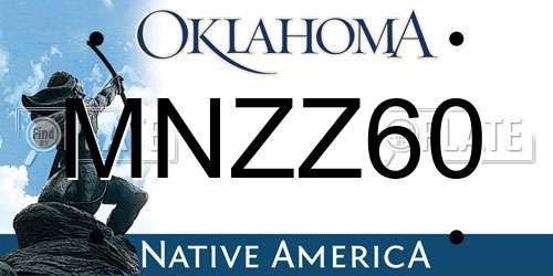 MNZZ60 Oklahoma License Plate