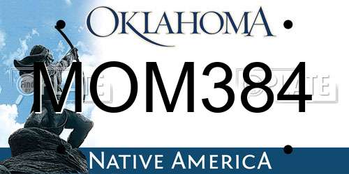 MOM384 Oklahoma License Plate