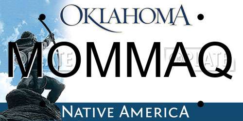 MOMMAQ Oklahoma License Plate