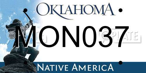 MON037 Oklahoma License Plate