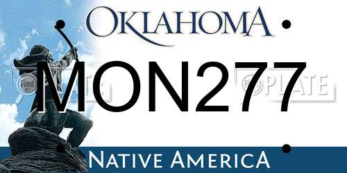 MON277 Oklahoma License Plate