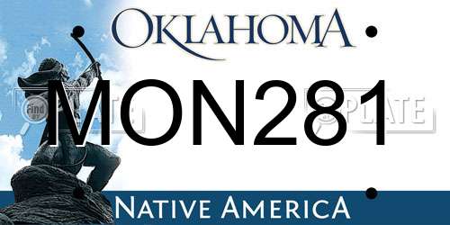MON281 Oklahoma License Plate