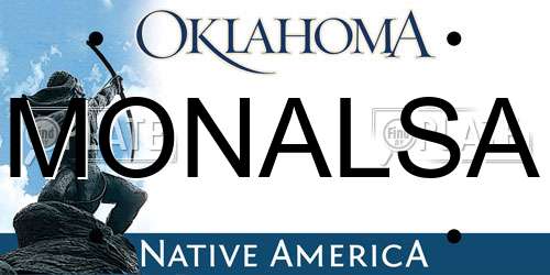 MONALSA Oklahoma License Plate