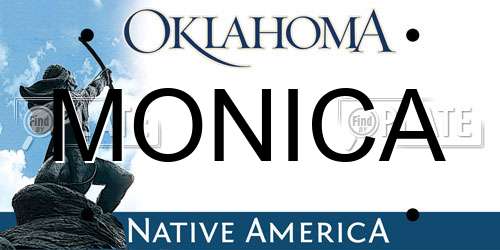 MONICA Oklahoma License Plate
