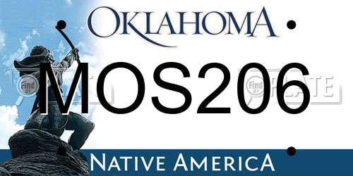 MOS206 Oklahoma License Plate