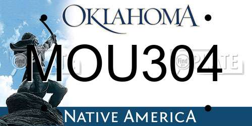 MOU304 Oklahoma License Plate