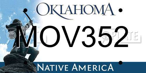 MOV352 Oklahoma License Plate