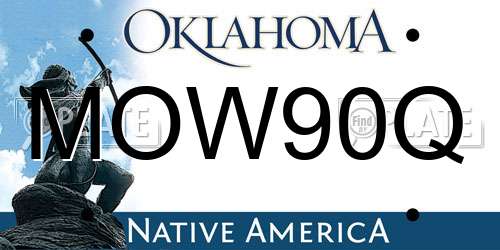 MOW90Q Oklahoma License Plate