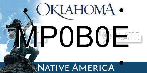 MP0B0E Oklahoma License Plate