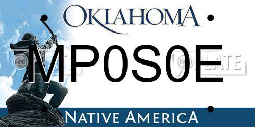 MP0S0E Oklahoma License Plate