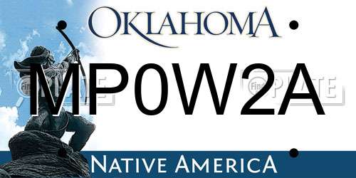 MP0W2A Oklahoma License Plate