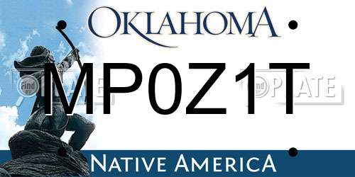 MP0Z1T Oklahoma License Plate