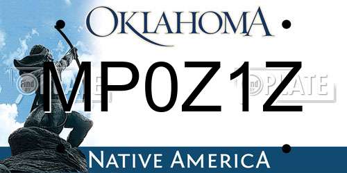 MP0Z1Z Oklahoma License Plate