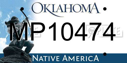MP10474 Oklahoma License Plate