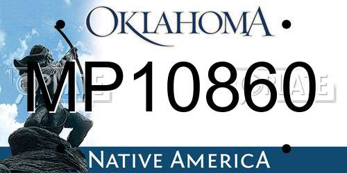 MP10860 Oklahoma License Plate