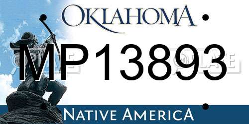 MP13893 Oklahoma License Plate
