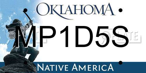 MP1D5S Oklahoma License Plate