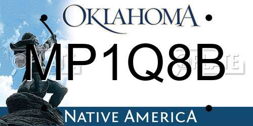 MP1Q8B Oklahoma License Plate