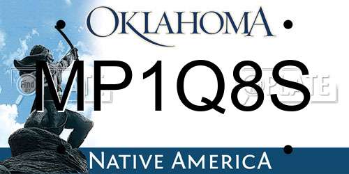 MP1Q8S Oklahoma License Plate