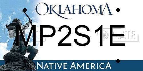 MP2S1E Oklahoma License Plate