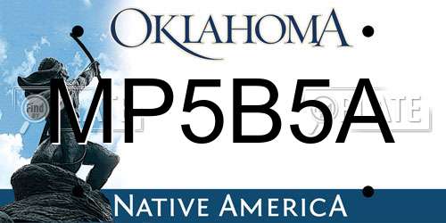 MP5B5A Oklahoma License Plate
