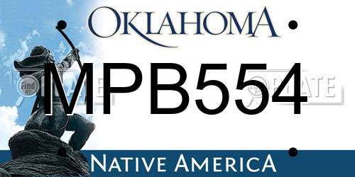 MPB554 Oklahoma License Plate