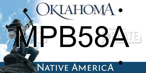 MPB58A Oklahoma License Plate