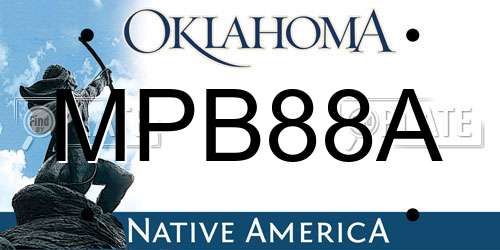 MPB88A Oklahoma License Plate