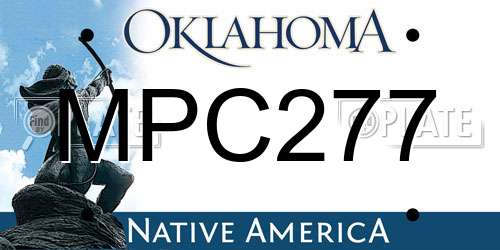 MPC277 Oklahoma License Plate