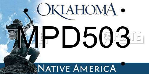 MPD503 Oklahoma License Plate