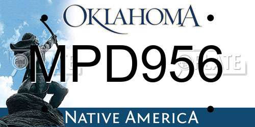 MPD956 Oklahoma License Plate