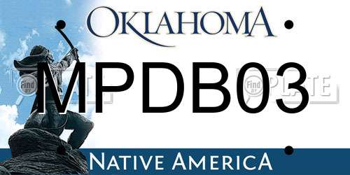 MPDB03 Oklahoma License Plate